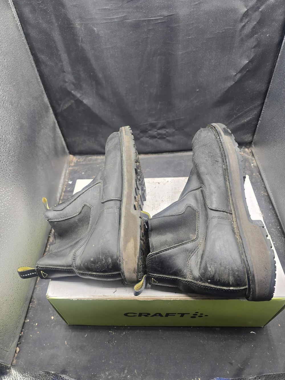 Men's Black Chelsea Work Boots with Pull Tabs